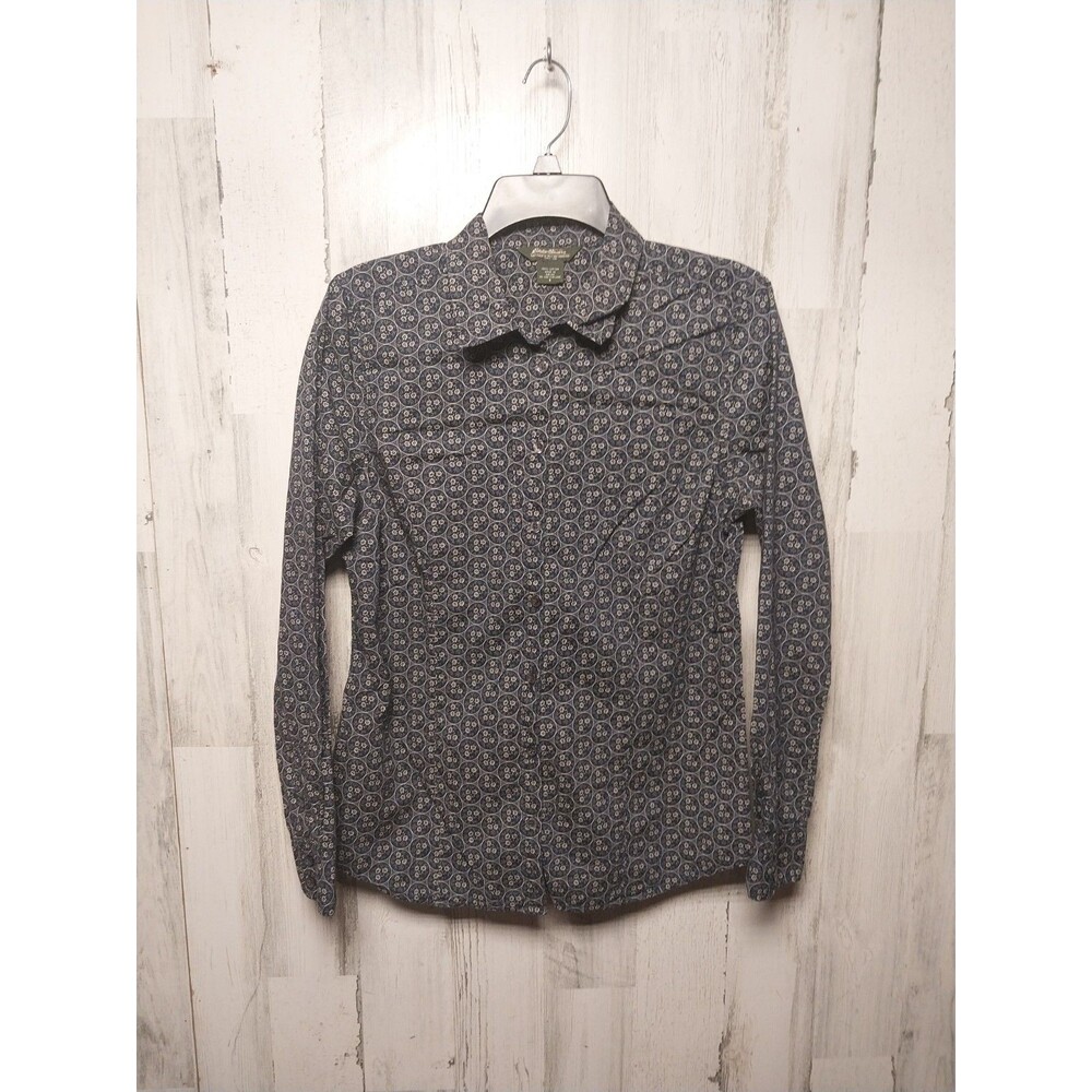 Eddie Bauer Small Long Sleeve Button Down Floral Poplin Shirt